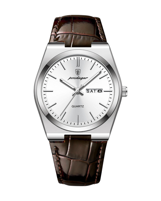 V&CO™  LEATHER DAY-DATE WATCH