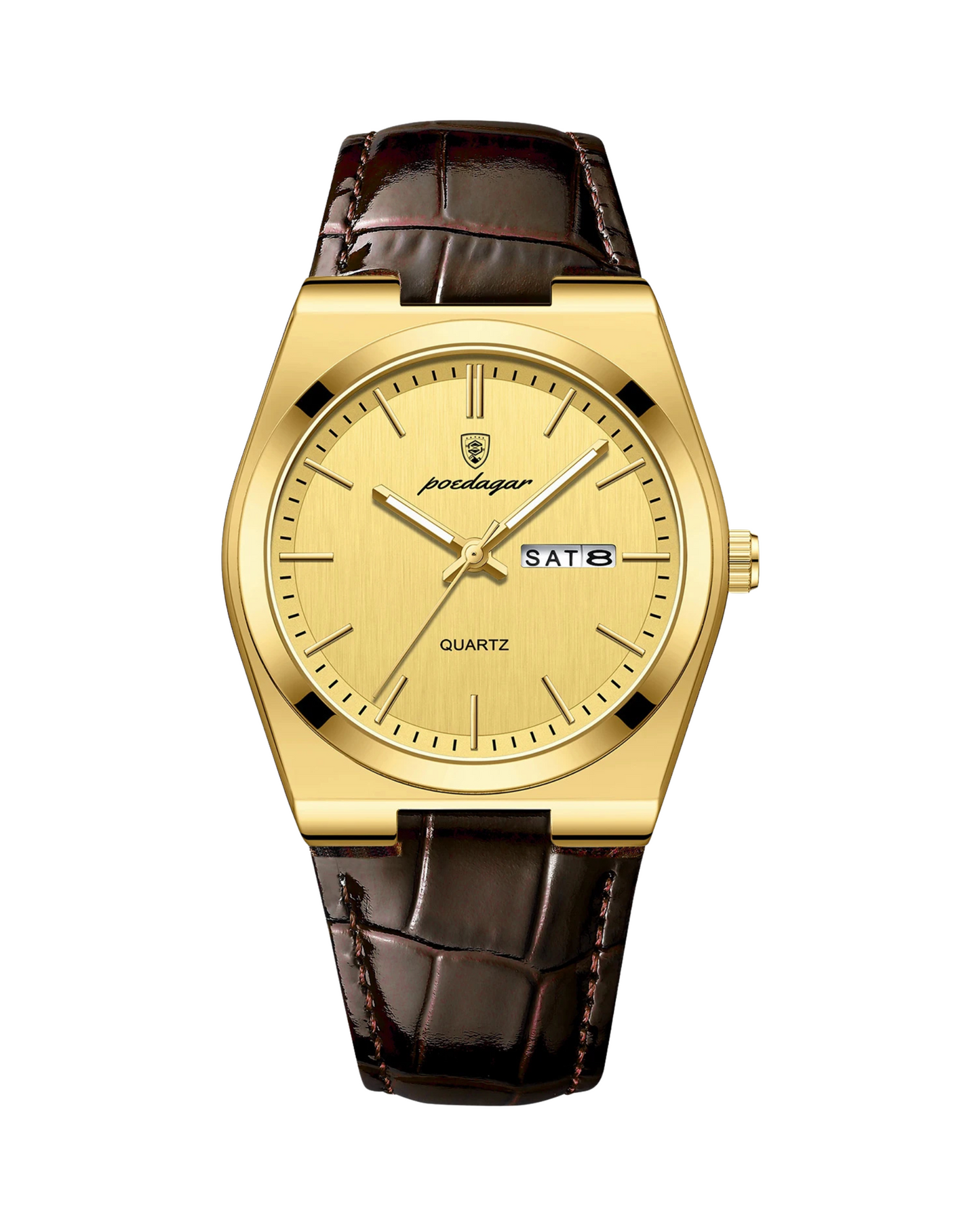 V&CO™  LEATHER DAY-DATE WATCH