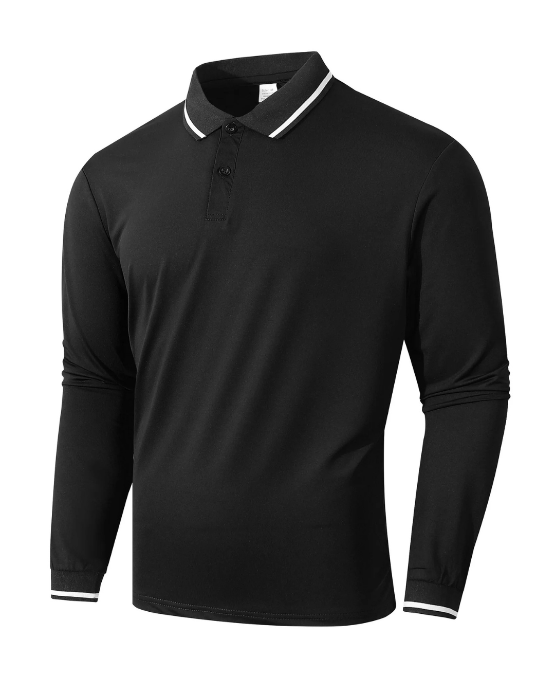 CONTRAST-COLLAR LONG-SLEEVE POLO