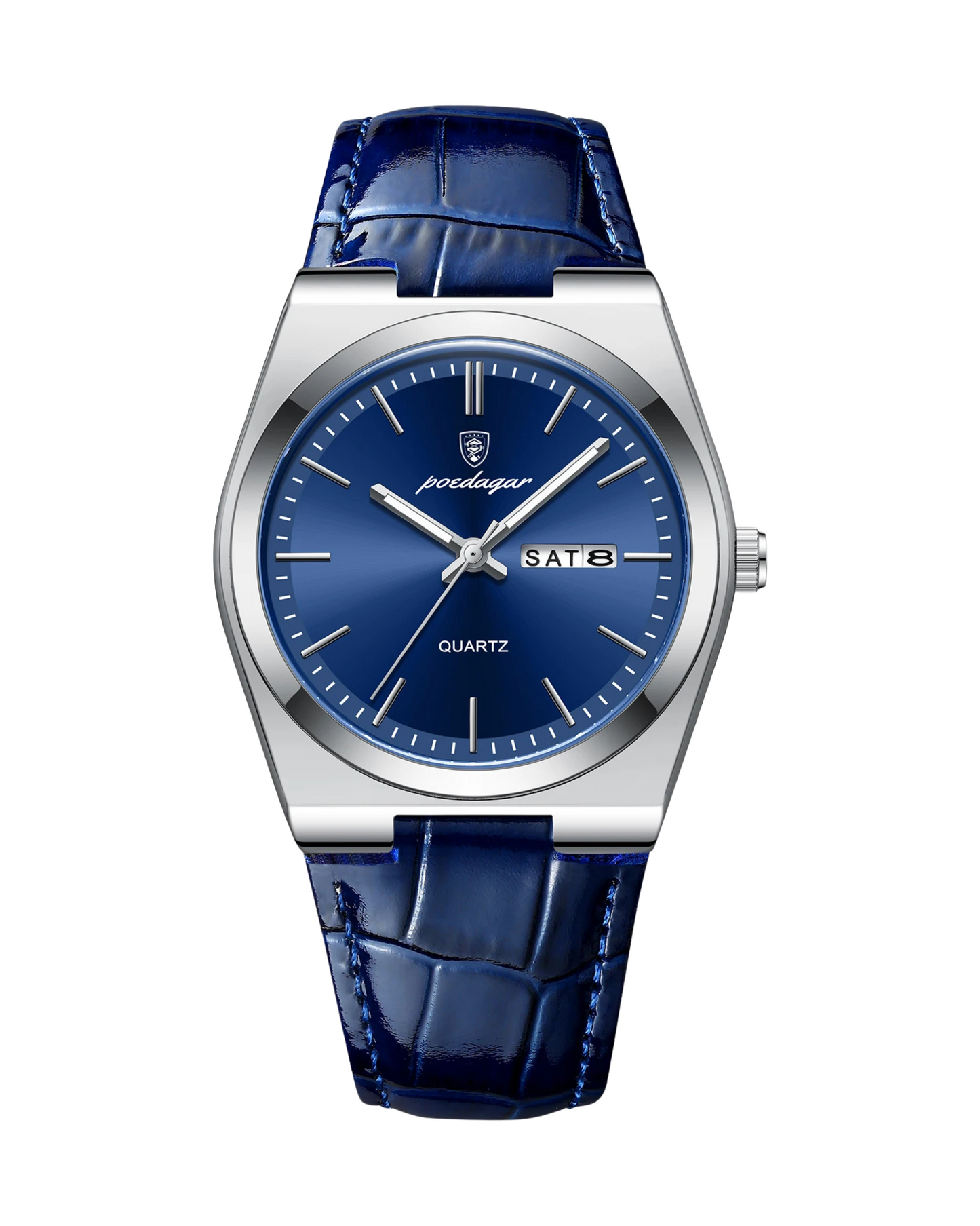 V&CO™  LEATHER DAY-DATE WATCH