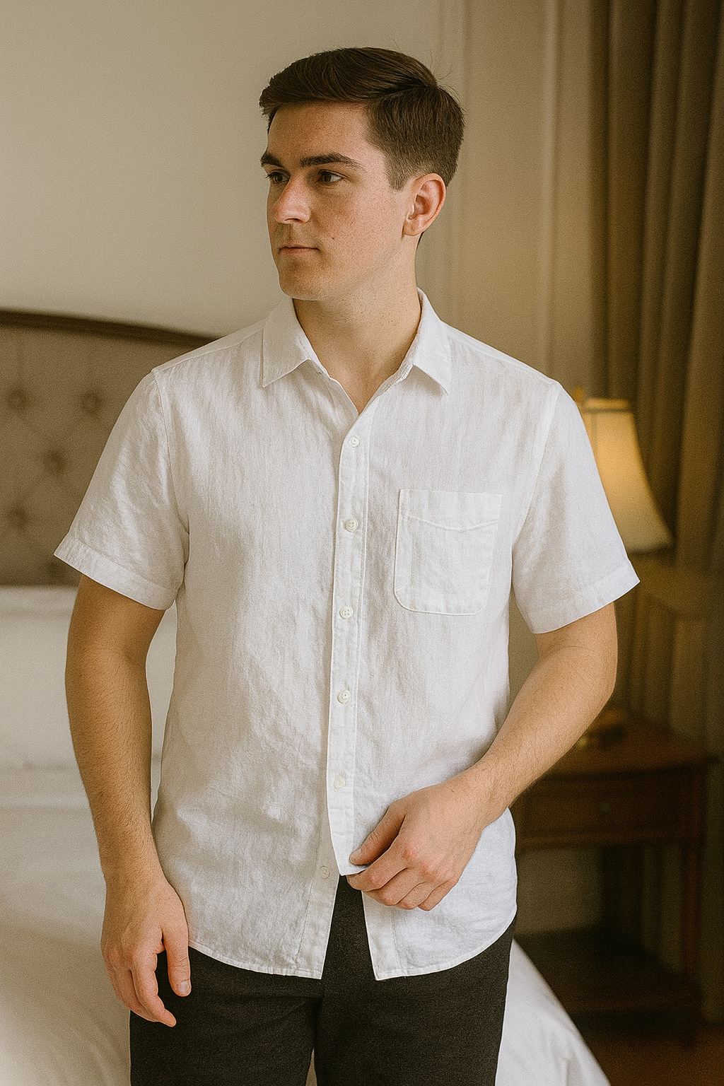 V&CO™ Riviera Linen Shirt (Short Sleeve)