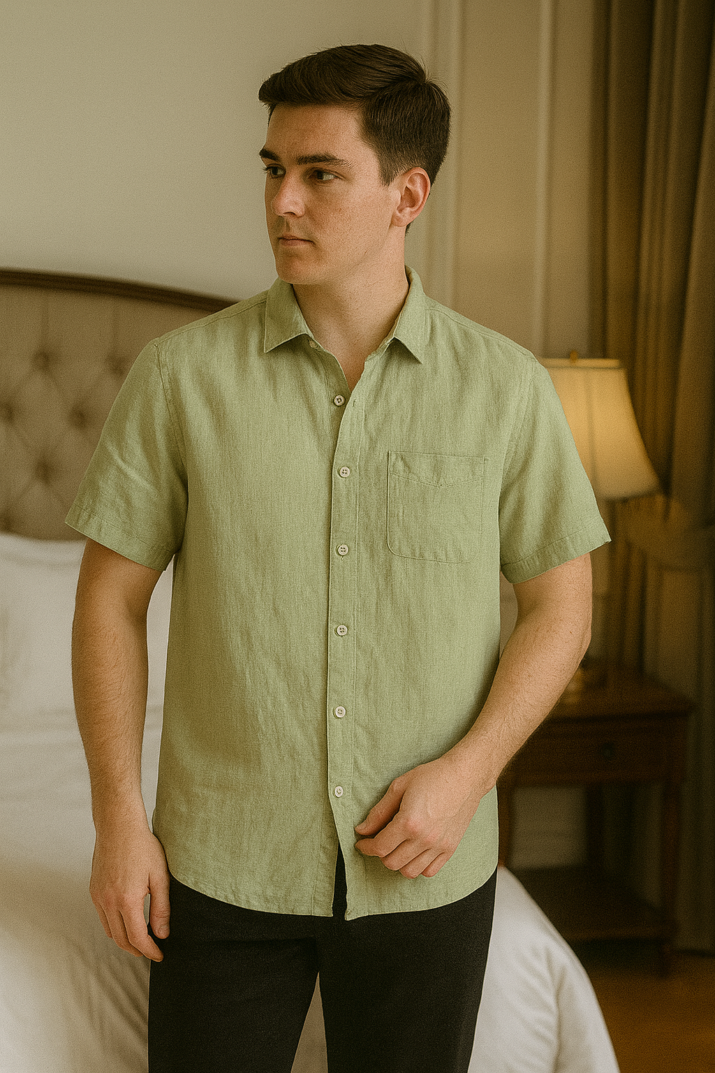 V&CO™ Riviera Linen Shirt (Short Sleeve)