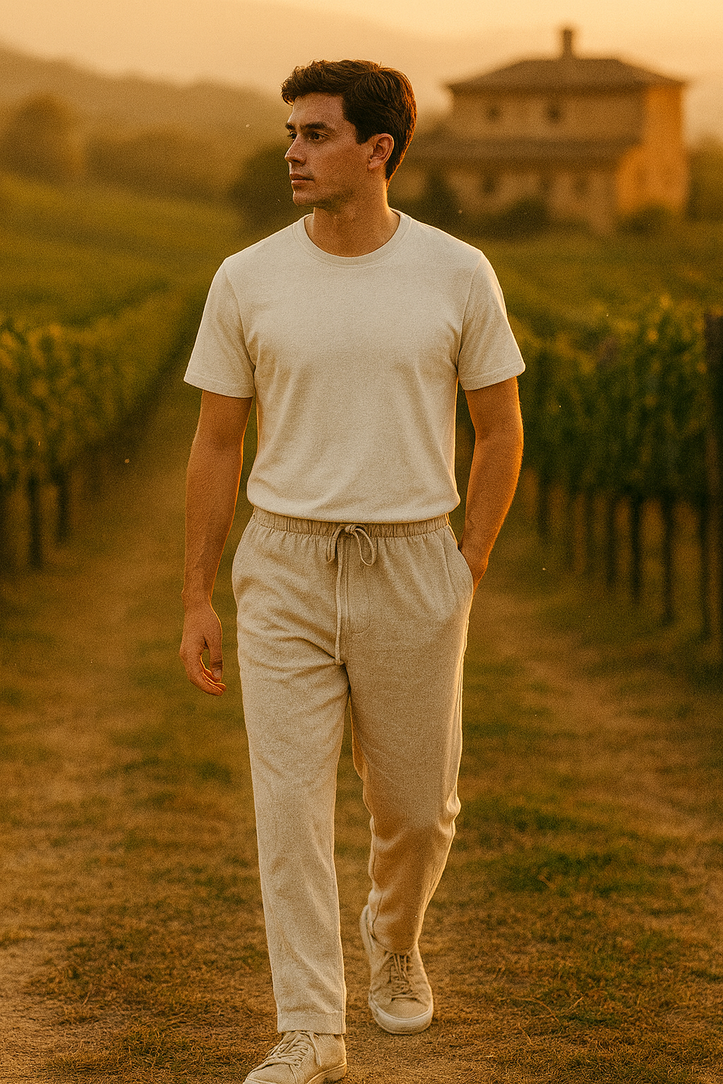 V&CO™  LINEN PULL-ON TROUSERS