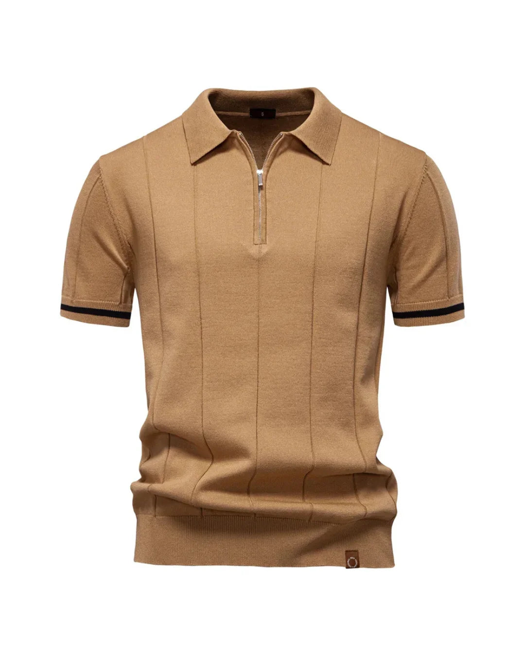 V&CO™  ZIP-NECK RIBBED POLO