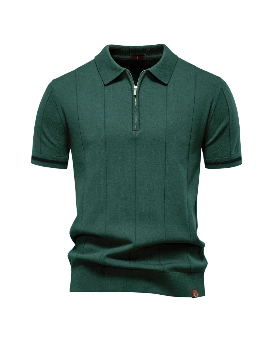 V&CO™  ZIP-NECK RIBBED POLO
