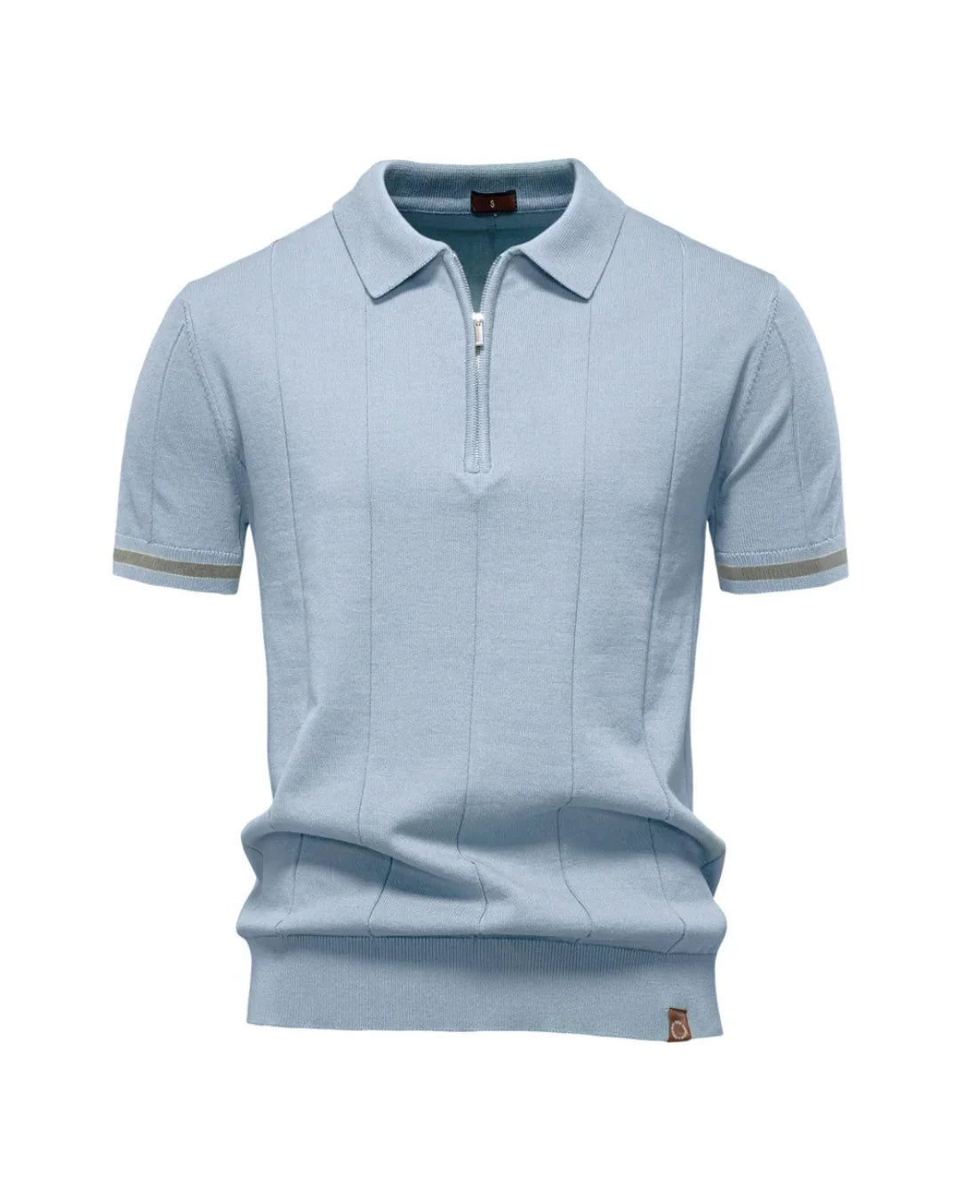 V&CO™  ZIP-NECK RIBBED POLO