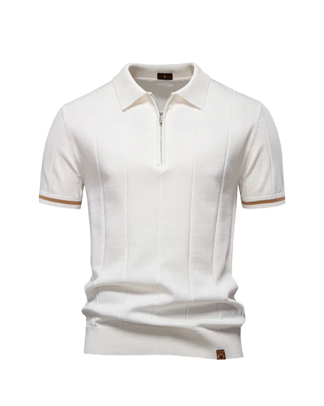 V&CO™  ZIP-NECK RIBBED POLO