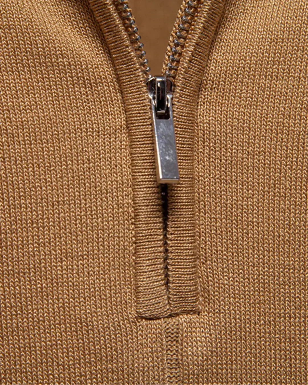 V&CO™  ZIP-NECK RIBBED POLO