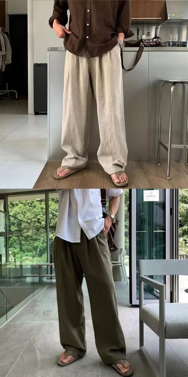 V&CO™  WIDE-LEG LINEN TROUSERS