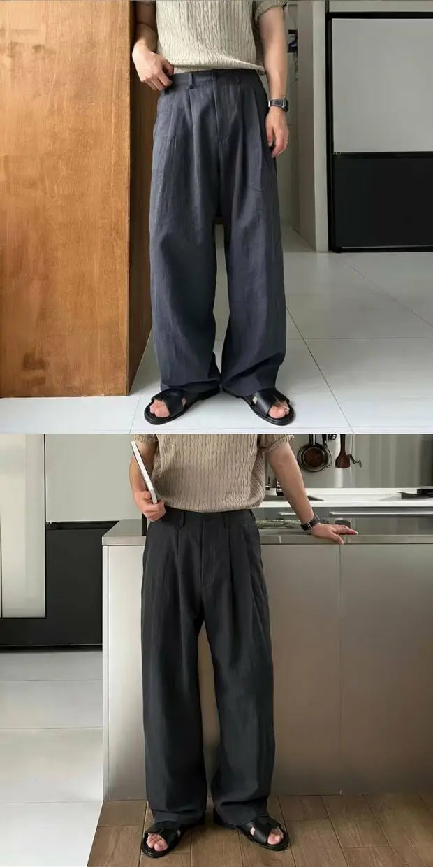 V&CO™  WIDE-LEG LINEN TROUSERS