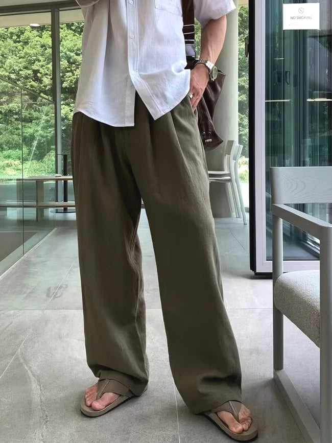 V&CO™  WIDE-LEG LINEN TROUSERS