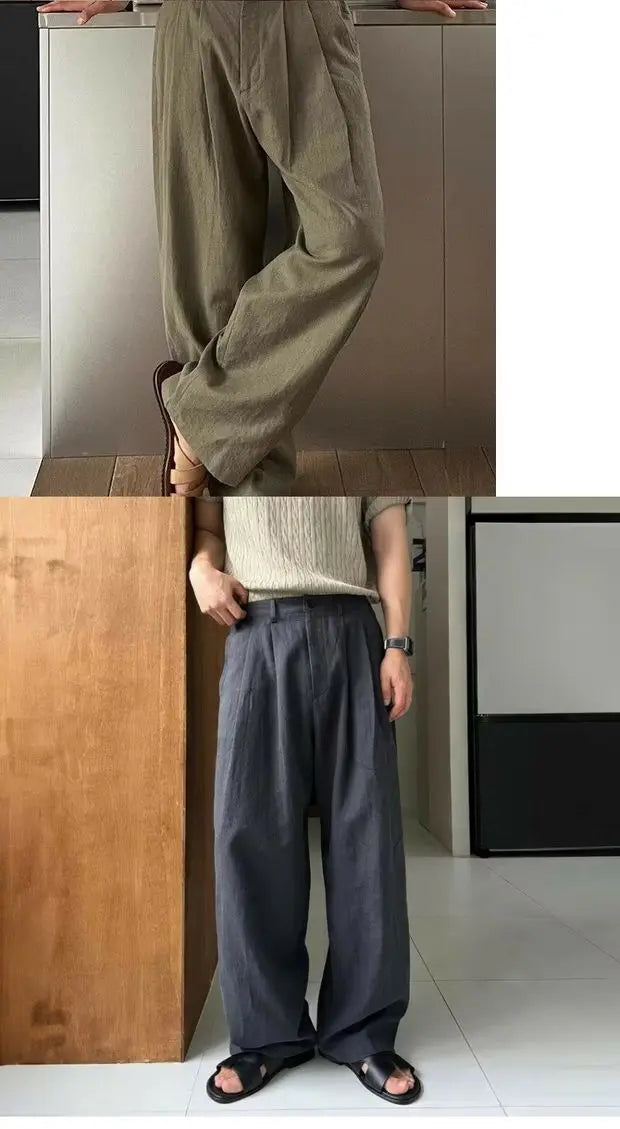 V&CO™  WIDE-LEG LINEN TROUSERS