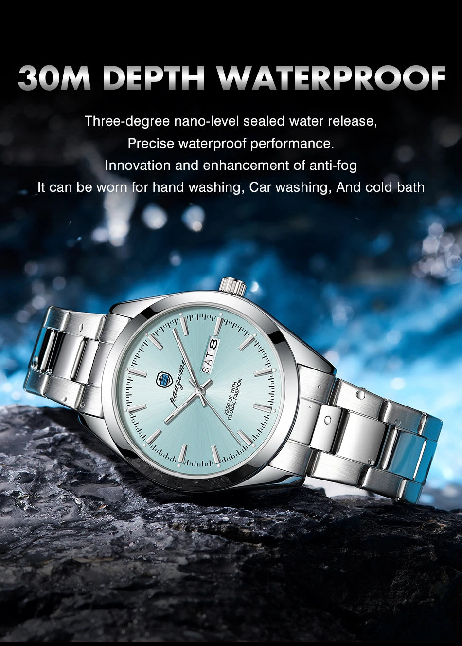 V&CO™ STEEL DAY-DATE WATCH