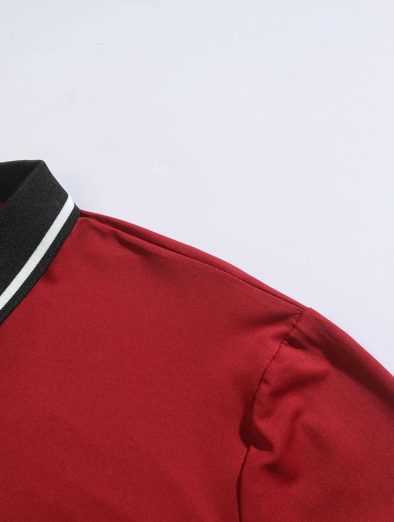 CONTRAST-COLLAR LONG-SLEEVE POLO