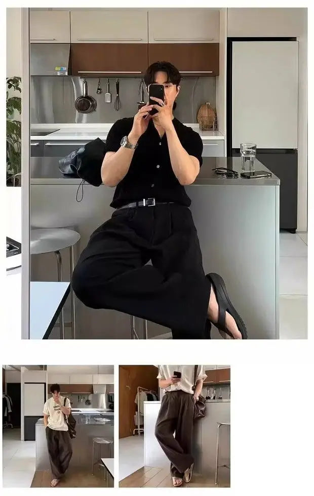 V&CO™  WIDE-LEG LINEN TROUSERS