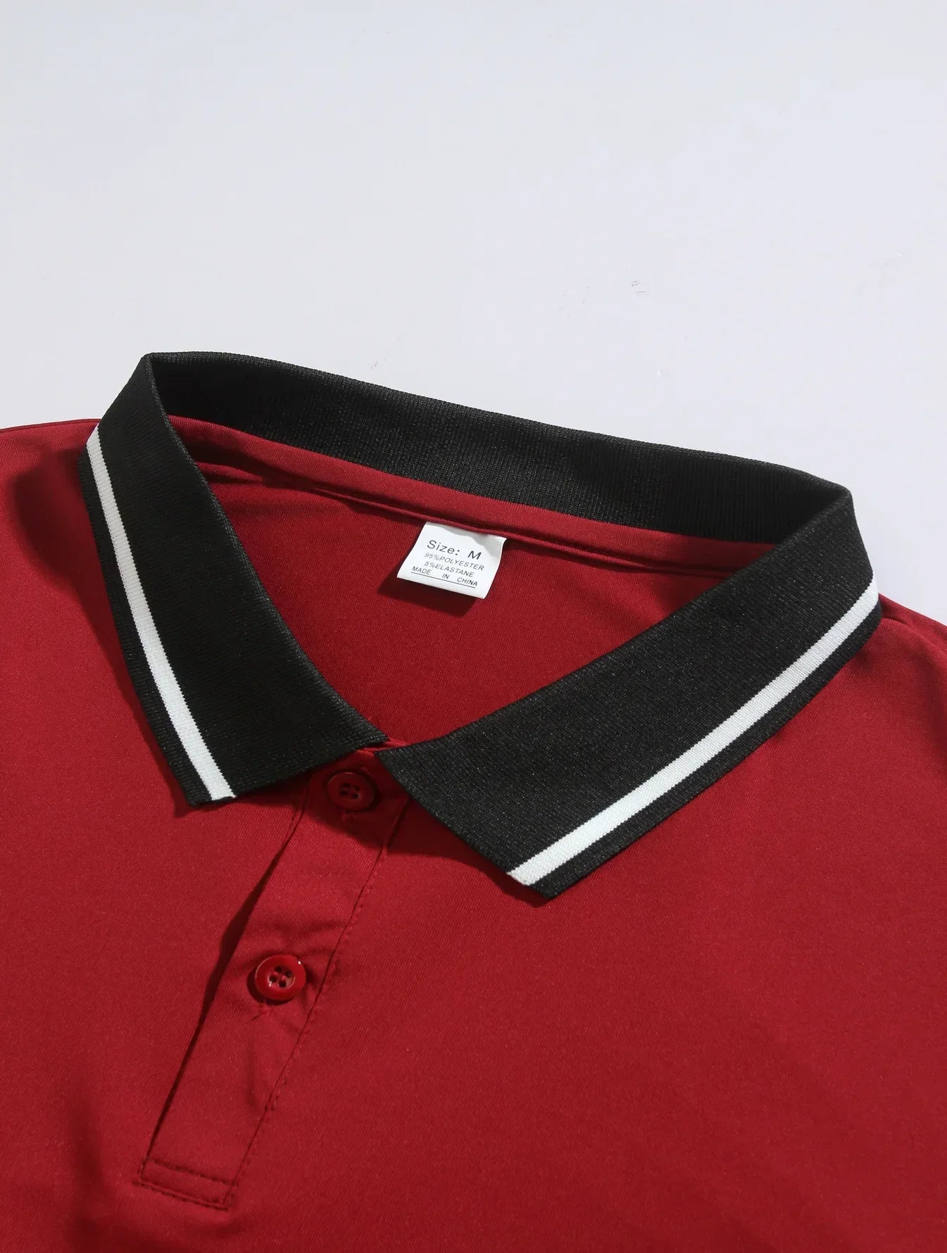 CONTRAST-COLLAR LONG-SLEEVE POLO