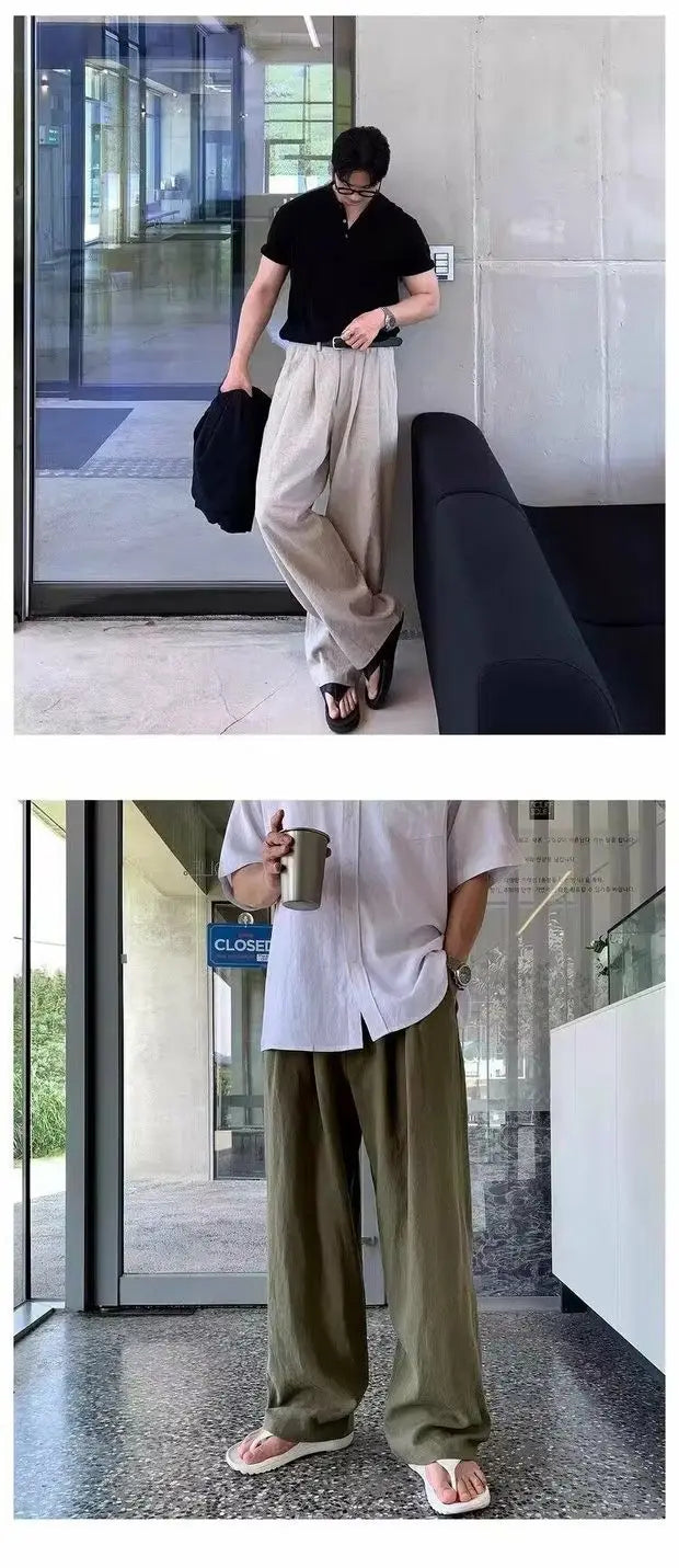 V&CO™  WIDE-LEG LINEN TROUSERS