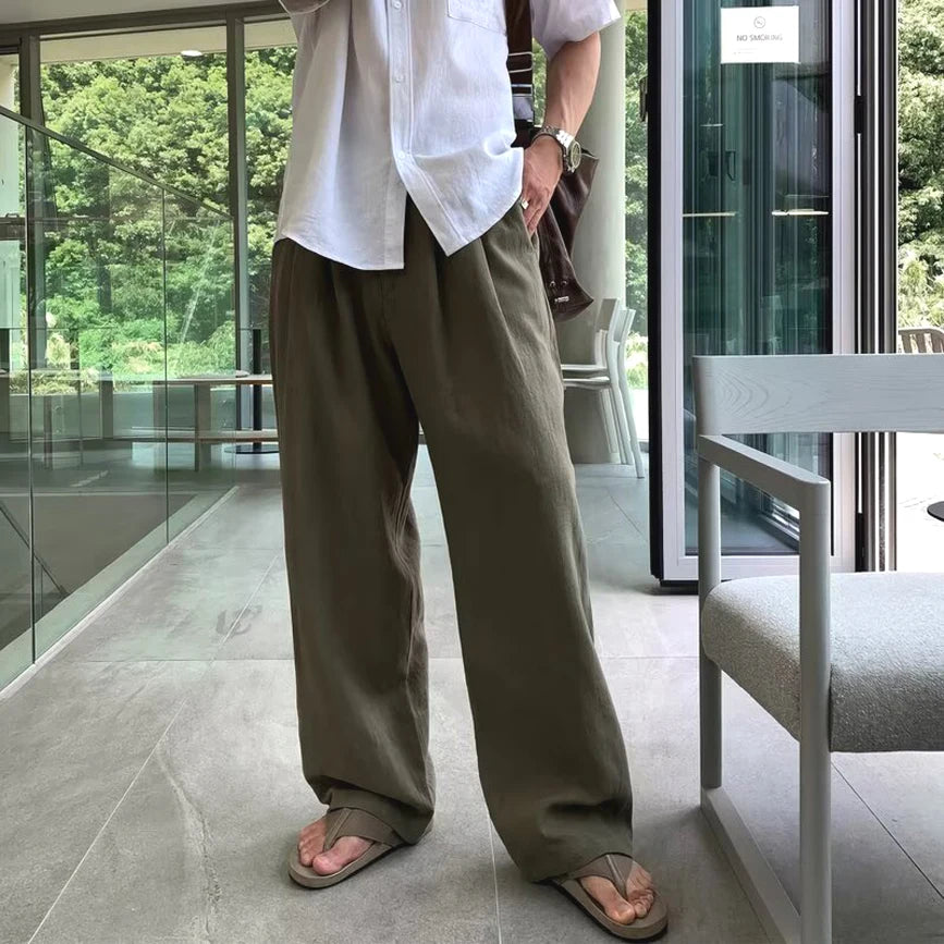 V&CO™  WIDE-LEG LINEN TROUSERS