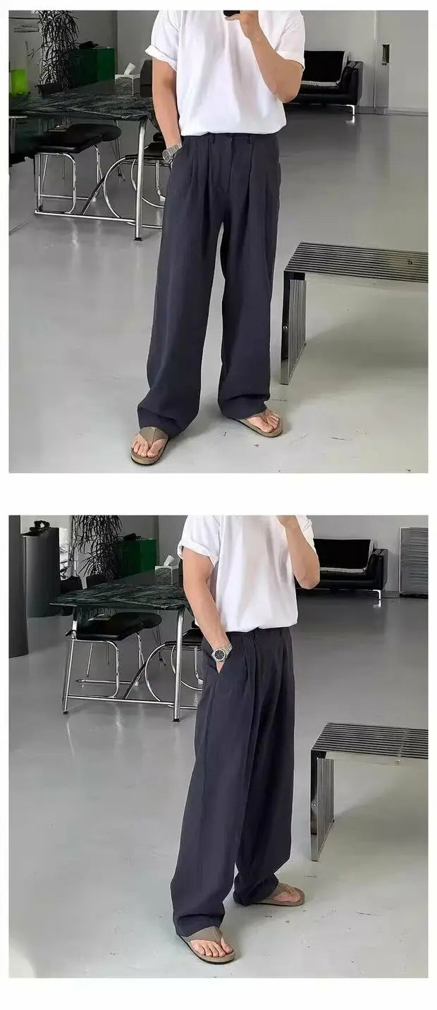 V&CO™  WIDE-LEG LINEN TROUSERS
