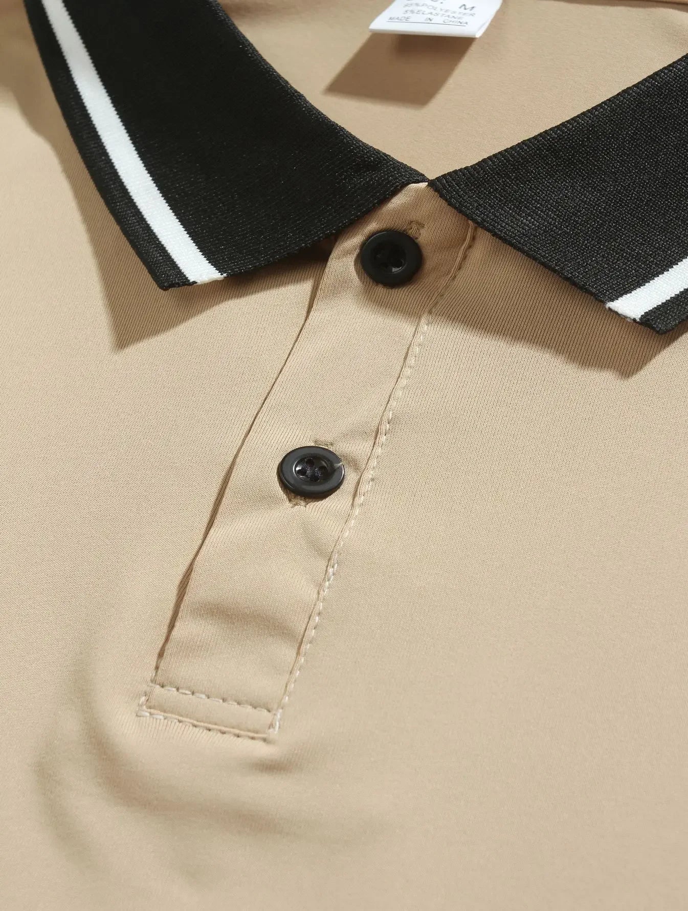 CONTRAST-COLLAR LONG-SLEEVE POLO