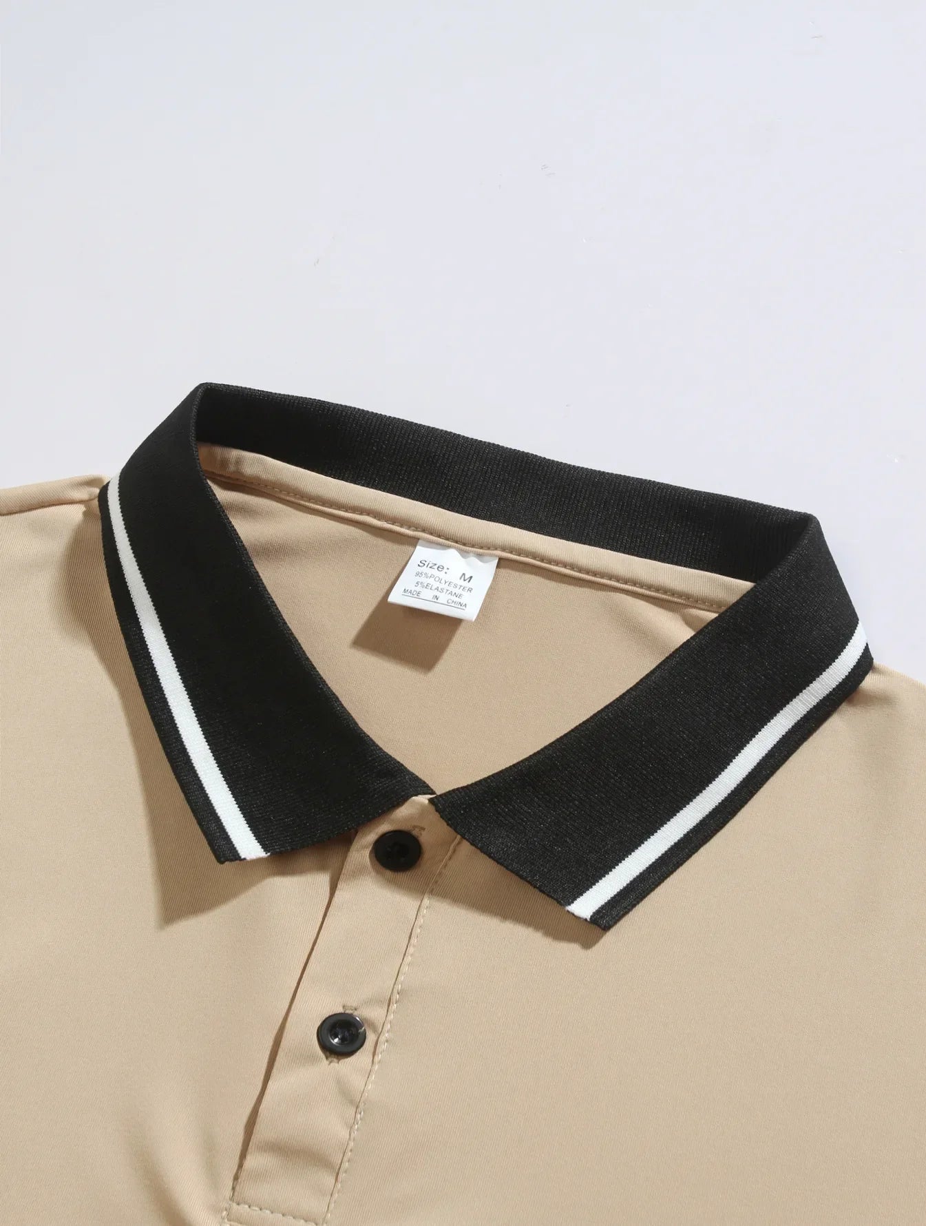 CONTRAST-COLLAR LONG-SLEEVE POLO