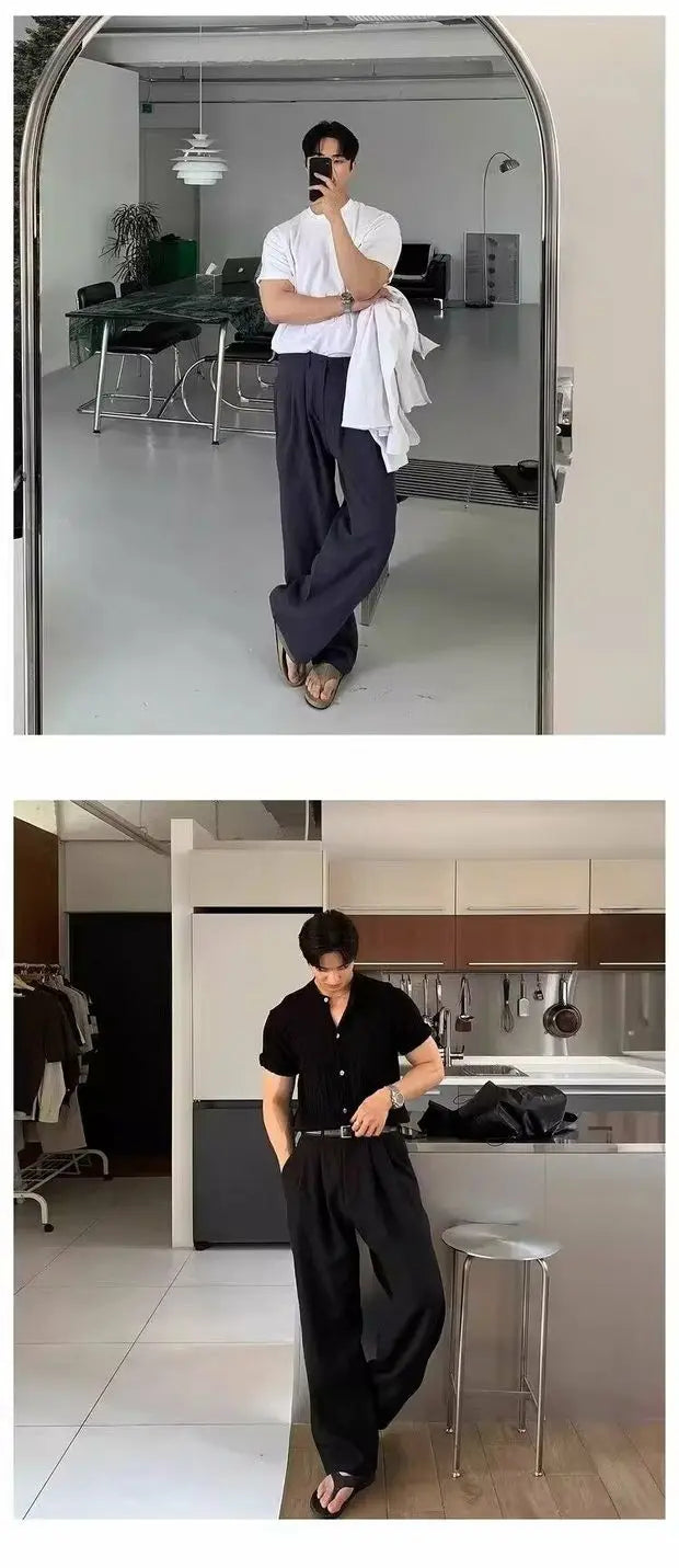 V&CO™  WIDE-LEG LINEN TROUSERS