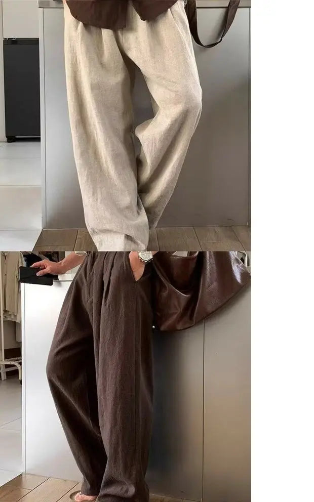 V&CO™  WIDE-LEG LINEN TROUSERS