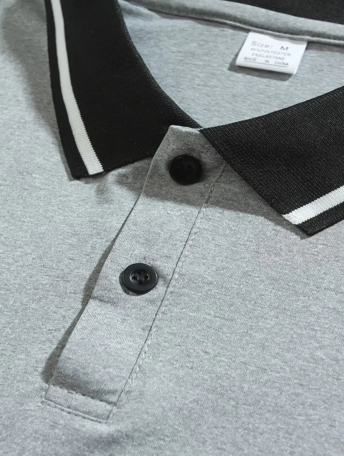 CONTRAST-COLLAR LONG-SLEEVE POLO