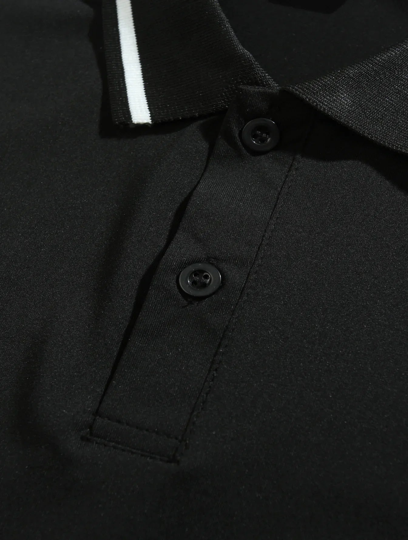 CONTRAST-COLLAR LONG-SLEEVE POLO