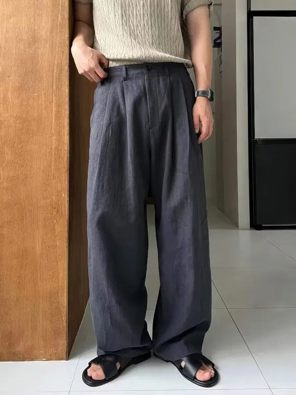 V&CO™  WIDE-LEG LINEN TROUSERS
