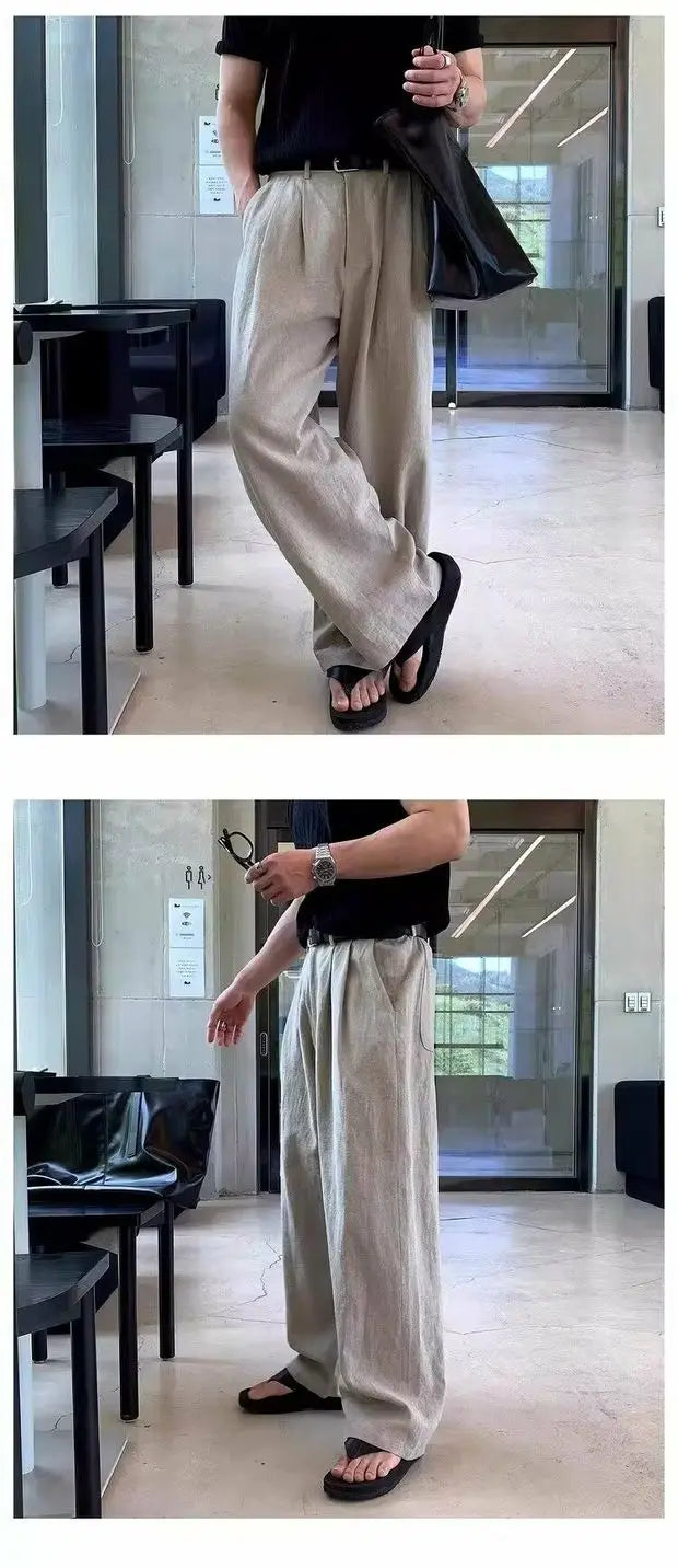V&CO™  WIDE-LEG LINEN TROUSERS