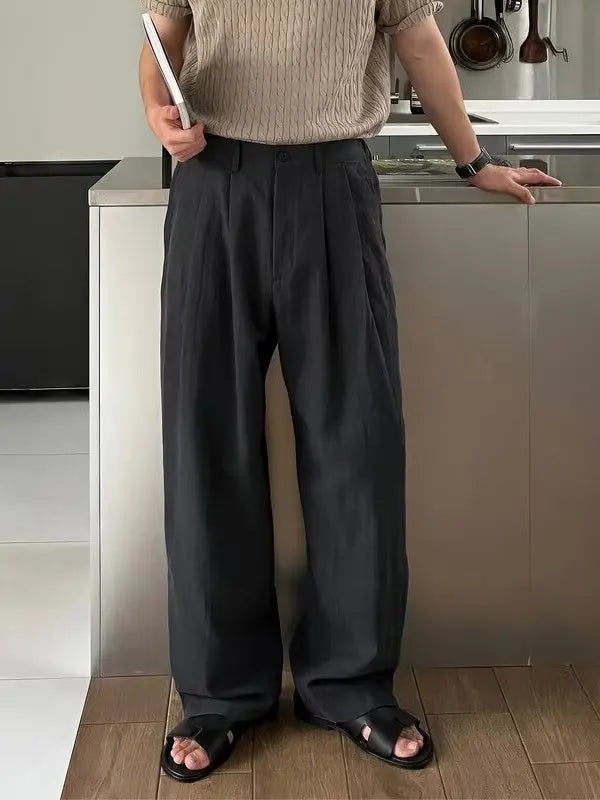 V&CO™  WIDE-LEG LINEN TROUSERS