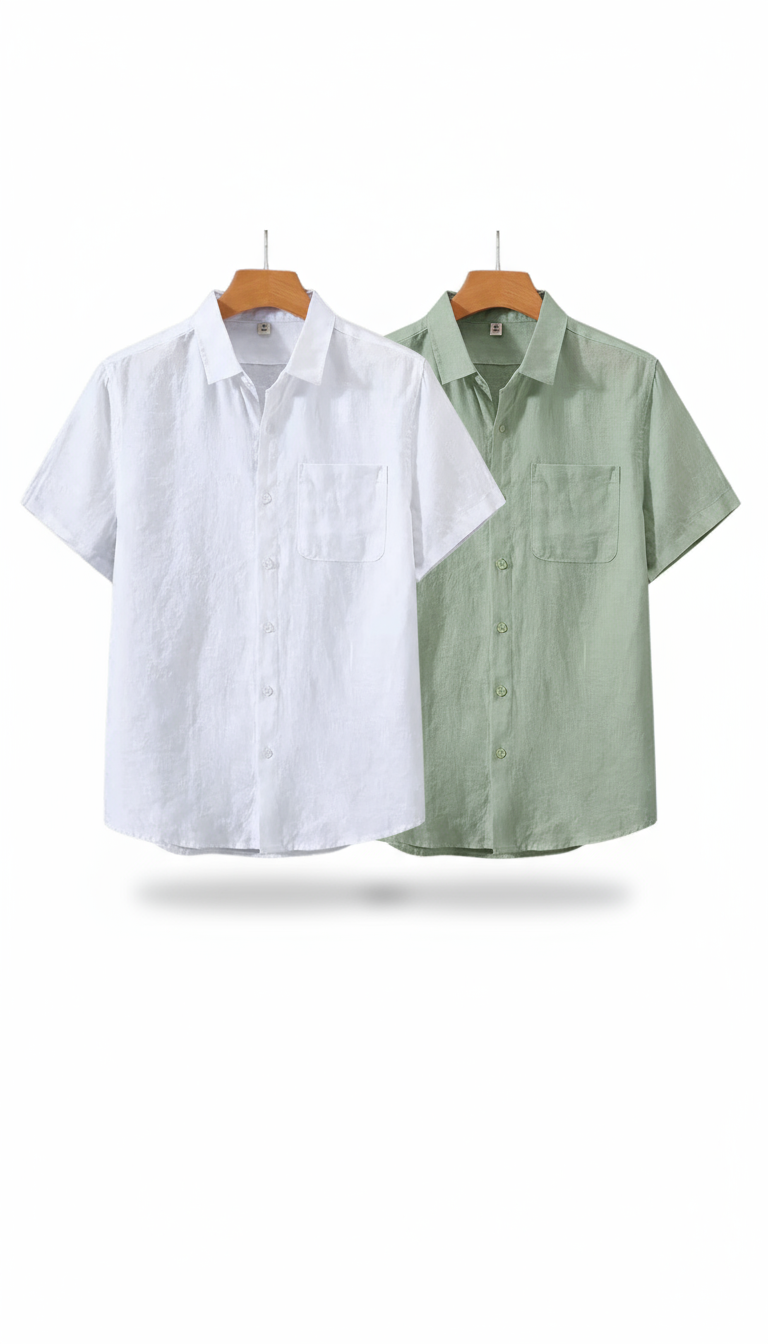 V&CO™ Riviera Linen Shirt (Short Sleeve)