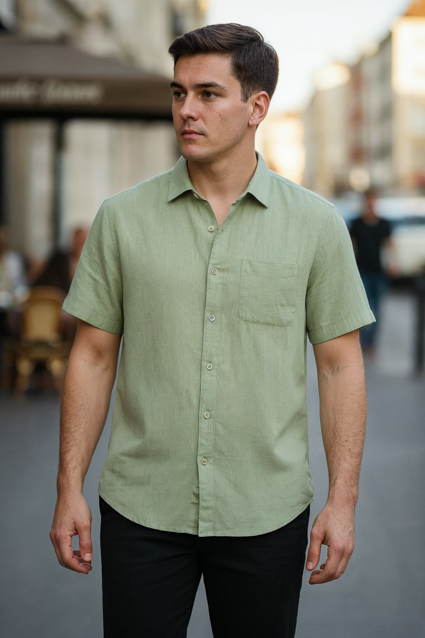 V&CO™ Riviera Linen Shirt (Short Sleeve)
