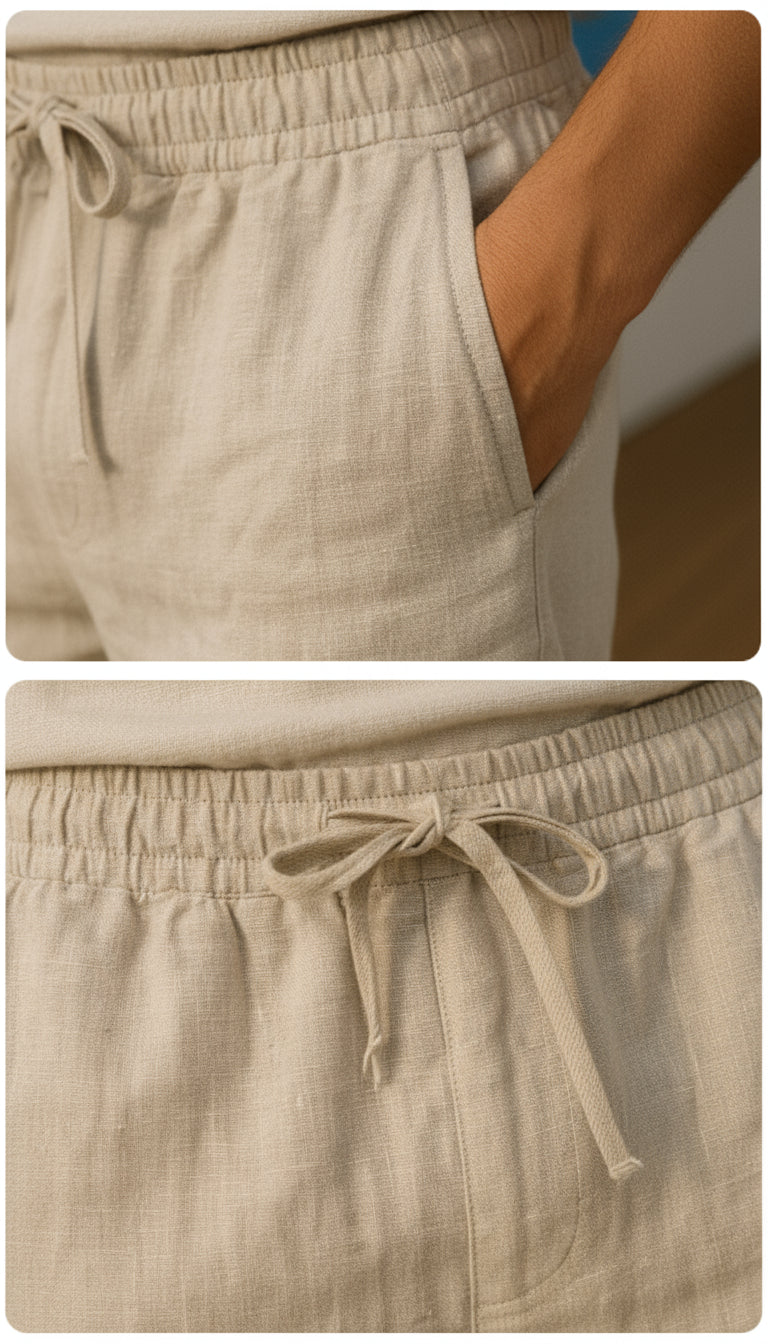 V&CO™  LINEN DRAWSTRING SHORTS