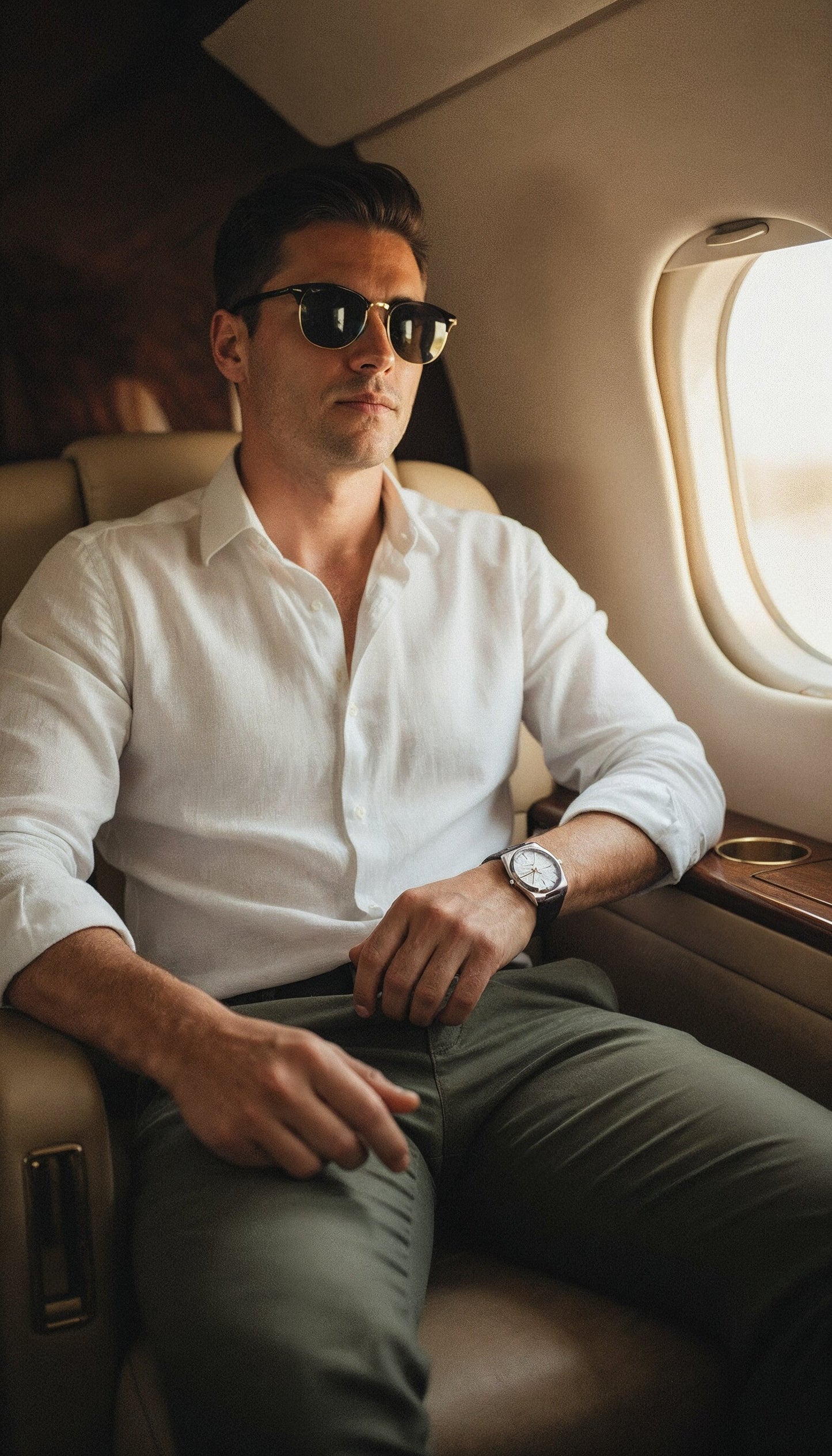 V&CO™  LEATHER DAY-DATE WATCH