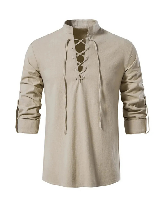 V&CO™  LINEN LACE-UP SHIRT