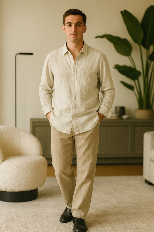 V&CO™  100% LINEN SHIRT
