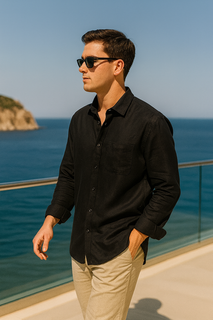 V&CO™  100% LINEN SHIRT