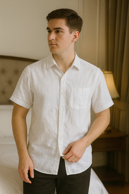 V&CO™ Riviera Linen Shirt (Short Sleeve)