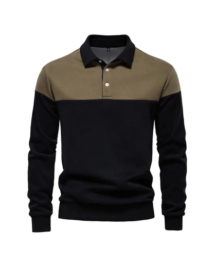 COLORBLOCK LONG-SLEEVE POLO