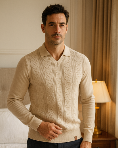 CHEVRON KNIT POLO