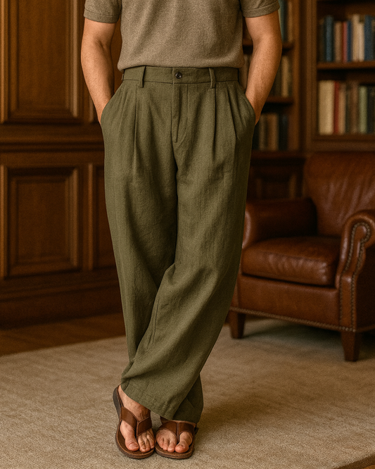 V&CO™  WIDE-LEG LINEN TROUSERS