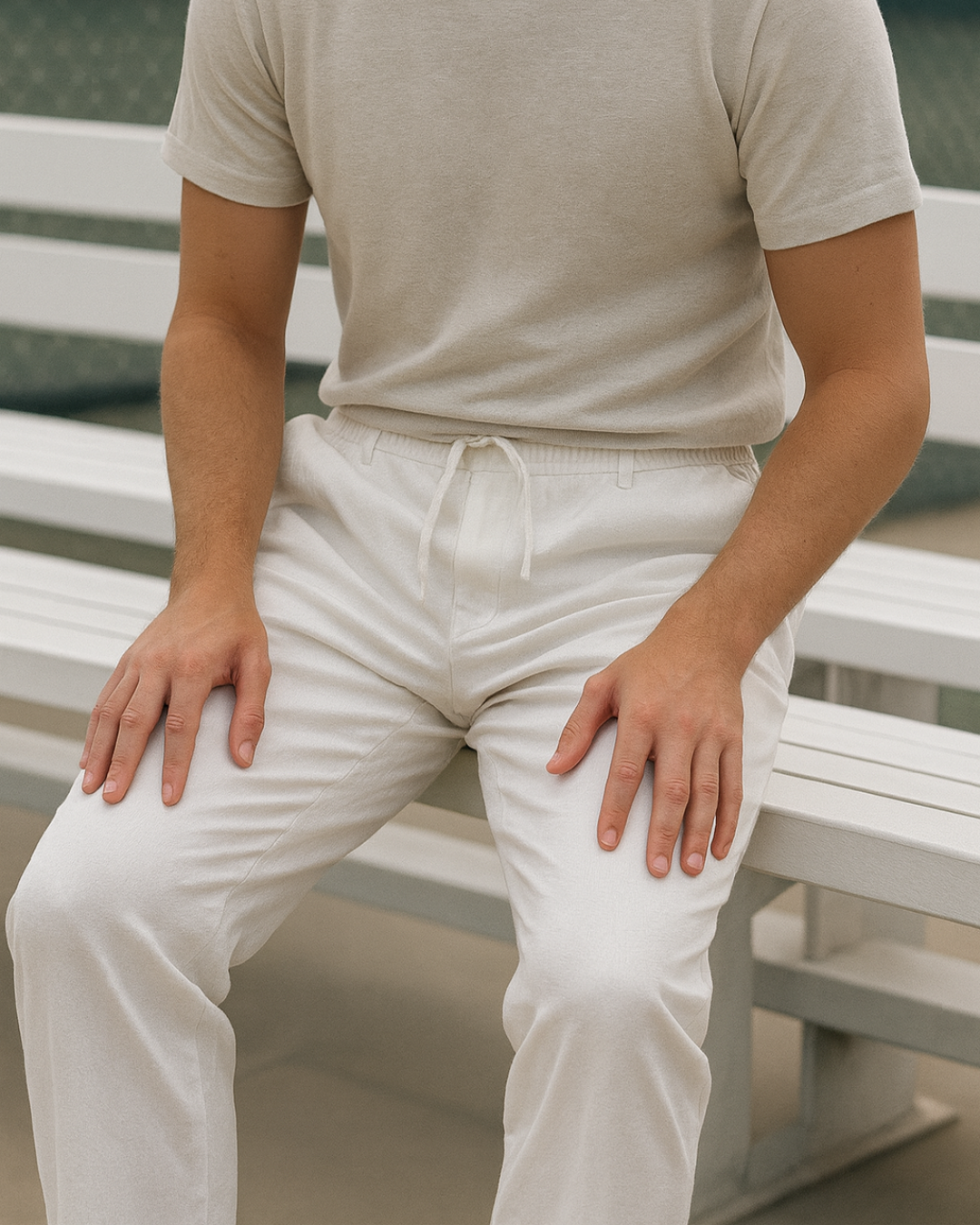 V&CO™  LINEN DRAWSTRING TROUSERS