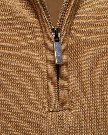 V&CO™  ZIP-NECK RIBBED POLO