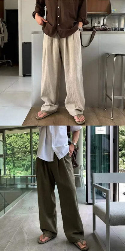 V&CO™  WIDE-LEG LINEN TROUSERS