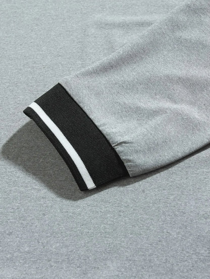 CONTRAST-COLLAR LONG-SLEEVE POLO