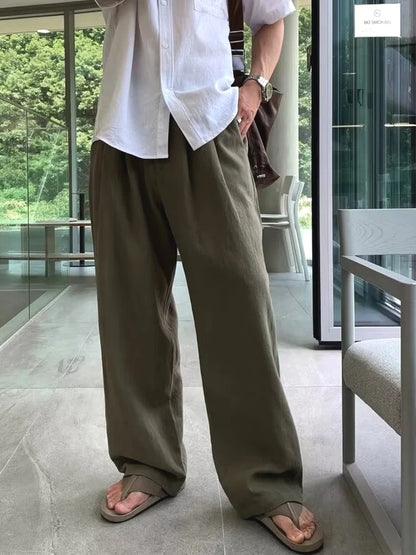 V&CO™  WIDE-LEG LINEN TROUSERS