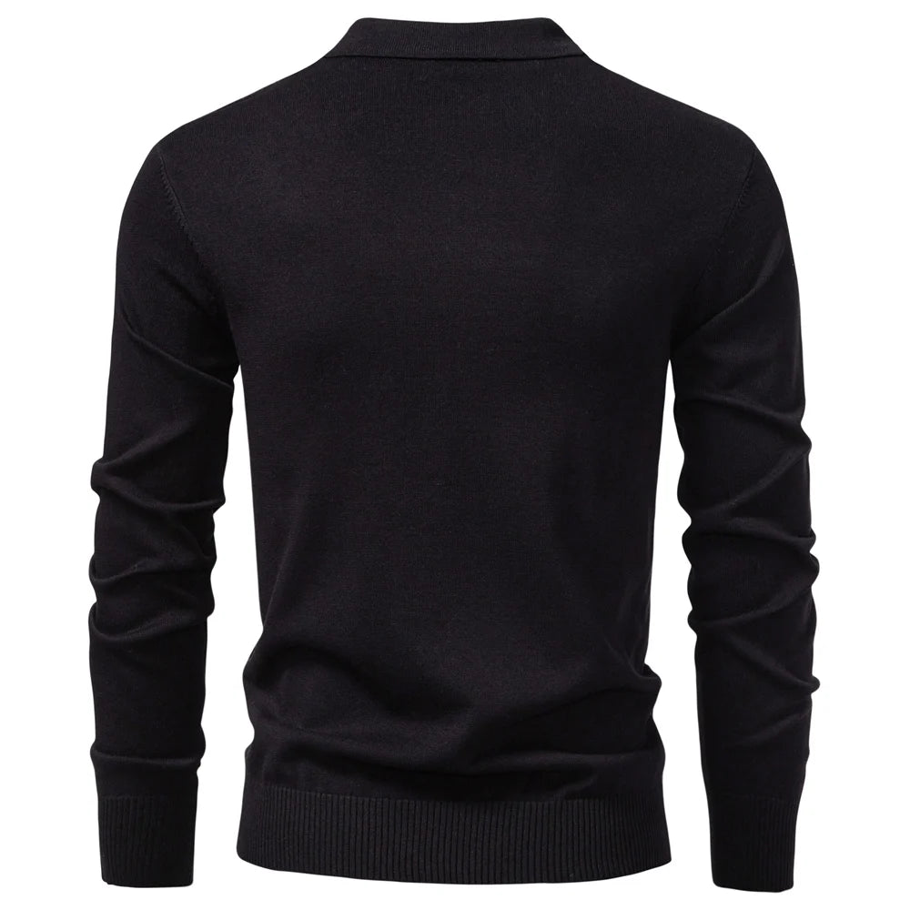 CABLE-KNIT ZIP POLO
