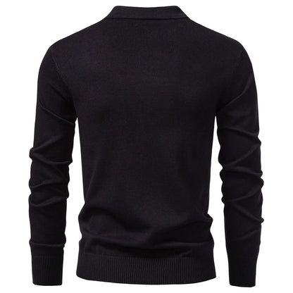 CABLE-KNIT ZIP POLO